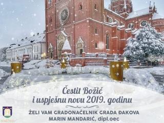 BOŽIĆNA ČESTITKA GRADONAČELNIKA GRADA ĐAKOVA MARINA MANDARIĆA