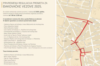 PRIVREMENA REGULACIJA PROMETA ZA VRIJEME SVEČANE POVORKE ĐAKOVAČKIH VEZOVA